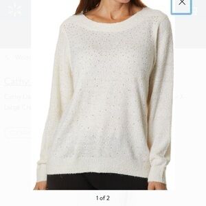 Cathy Daniels Women's Embellished Sweater w/ Scarf